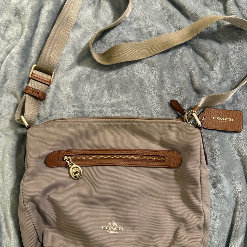 Coach Gray and Red Interior Bag